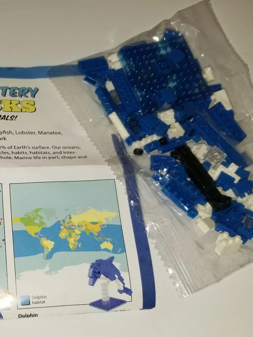 Mini Building Blocks Dolphin Kit - Blue & White Pieces